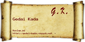 Gedai Kada névjegykártya